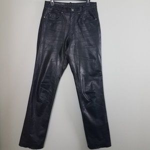 FMC Genuine Black Leather Biker Pants Size 32